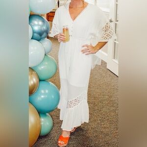 The Clothing Company White Lace Jumpsuit